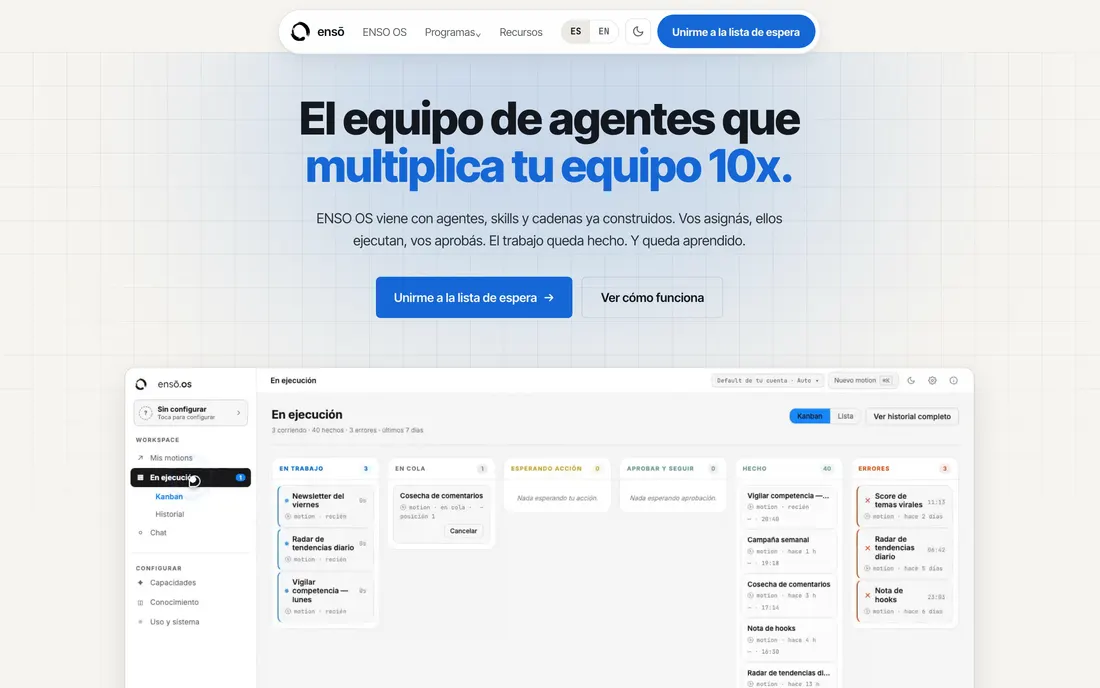 El sitio de Ensō en beenso.com
